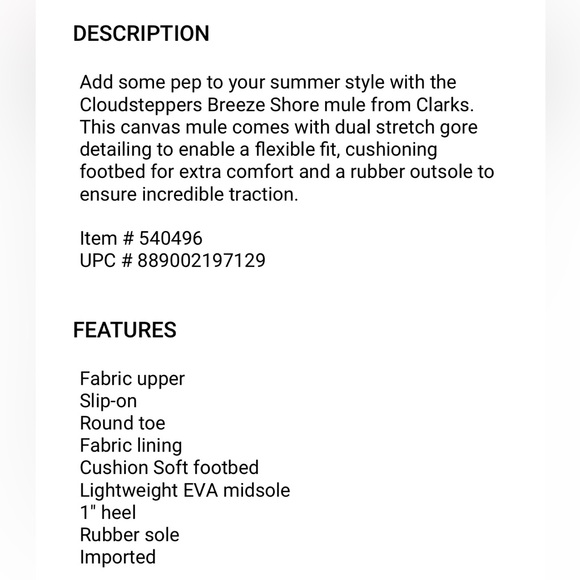 NIB ✅ CLARKS 🩷 White Floral Breeze Shore Mules - Picture 7 of 7